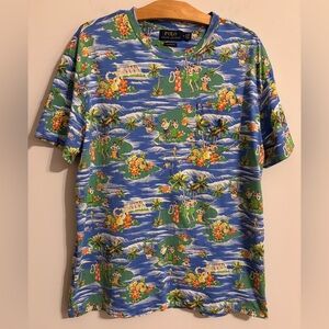 Polo Ralph Lauren Men's Medium Shirt Tropical Hawaii Classic Fit T-Shirt